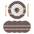 thumbnail image 1 of Ombre Brown Round 15 Inch Placemats Set of 4, Modern Abstract Waves Morocco Striped HeatResistant Non Slip Place Mats for Dining Table, Wipeable Braided Kitchen Table Mats for Housewarming, 1 of 9