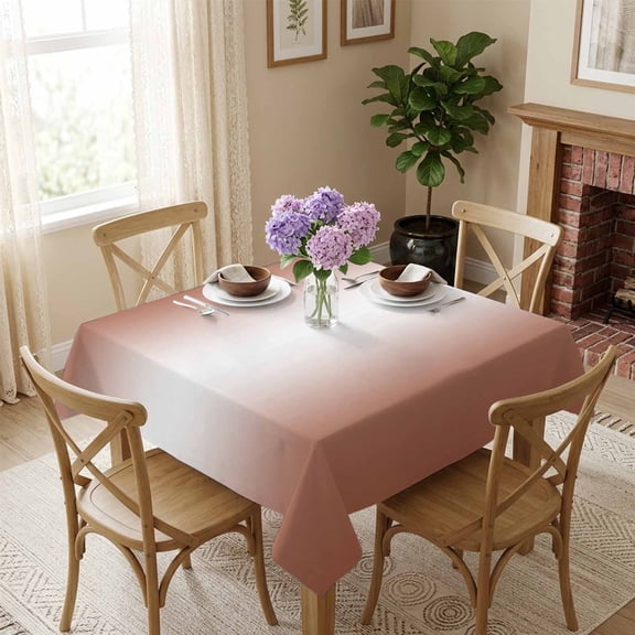 Ombre Burnt Orange Square Tablecloth 54x54 Inch Gradient Color Waterproof Polyester Tablecloth for Dining Table, Washable Table Cover for Kitchen Dining Room Wedding Decoration,Stain Resistant