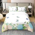 thumbnail image 1 of Ombre Butterfly 100% Natural Cotton Comforter Cover,Hydrangea Bedding Set,Watercolour Floral Duvet Cover,Graden Summer Nature Bedspread Cover With 1 Pillowcase,Bedroom Decor Twin Size 2Pcs, 1 of 6