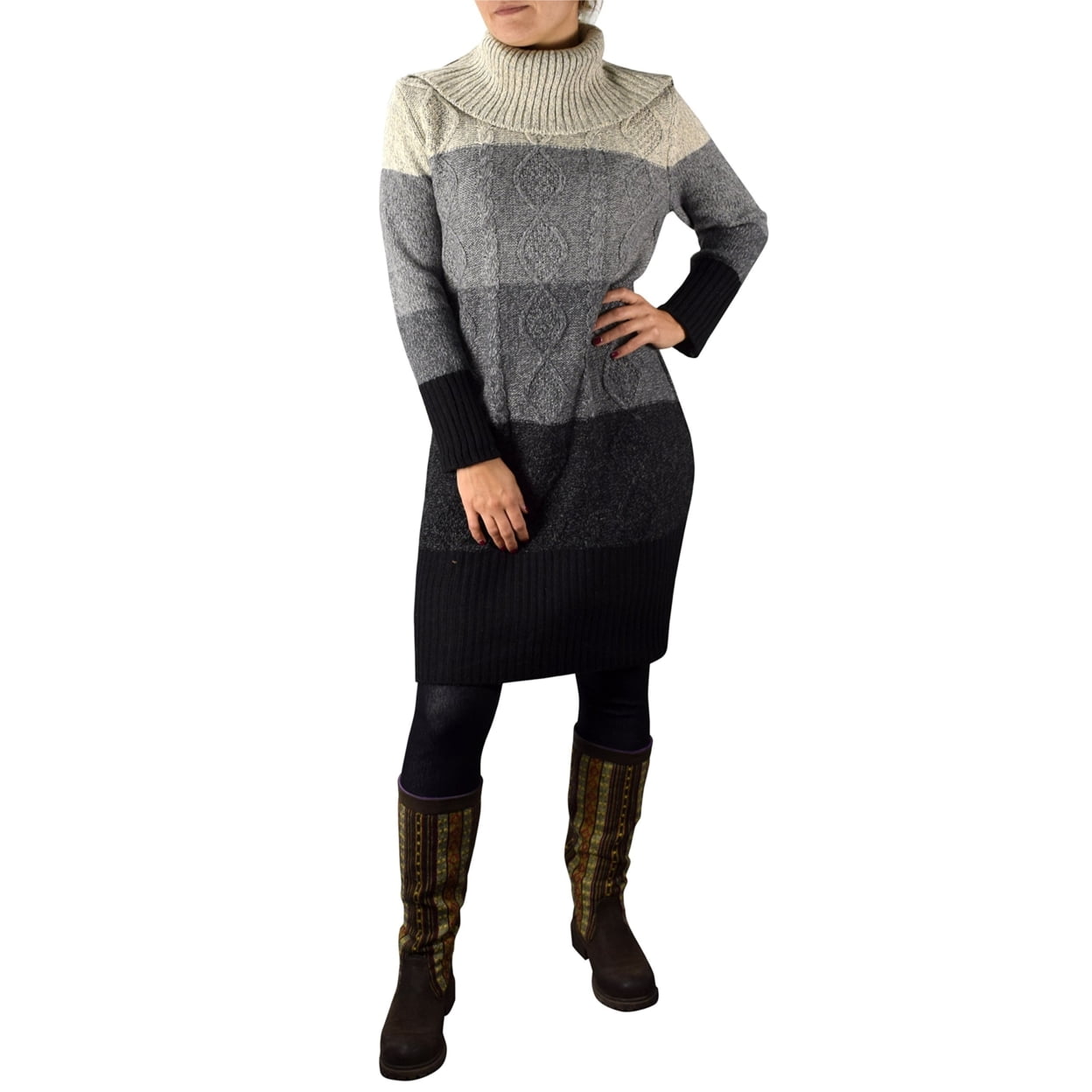 cable knit cowl neck sweater dress Cable Knit Cowl-Neck Sweater Dress