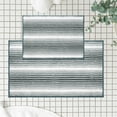 thumbnail image 1 of Ombre Chenille Bathroom Rugs Set 2 Piece 17"x24"+20"x32", Striped Absorbent Soft Bath Mat for Bathroom Floor, Non Slip Bath Rug Washable Quick Dry Shower Mats, Aqua Blue and White, 1 of 6