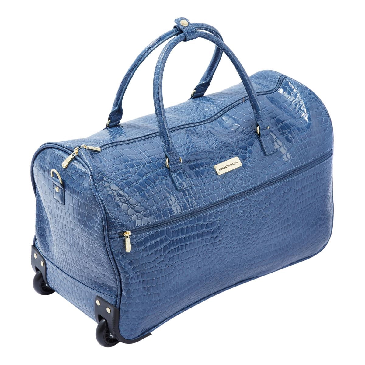 Ombre Collection Embossed Wheeled Weekender Bag Luggage Peacock