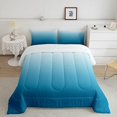 thumbnail image 1 of Ombre Comforter Set Kids Teens Teal and Black Girls Bedding Set Room Decor Fashion Modern Women Quilt Set Bedroom Collection 2Pcs Twin Size, 1 of 5