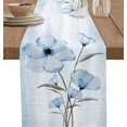 thumbnail image 1 of Ombre Cotton Linen Table Runner Dresser Scarves, Blue Flowers Table Runners for Dinning Table, Retro Ombre Kitchen Decor, Holiday Dinner Decoration-13x36 Inch, 1 of 6