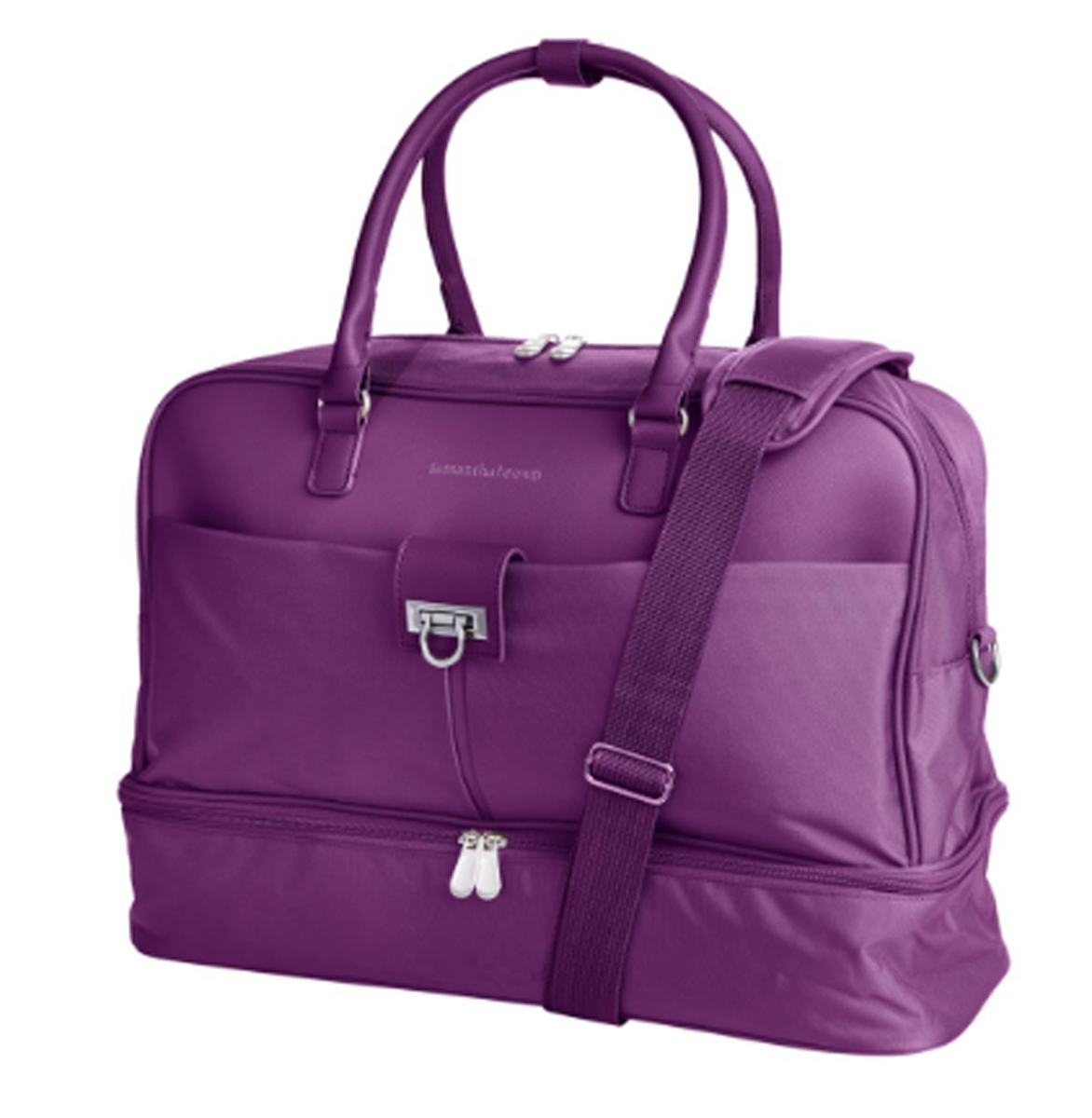 Ombre CrocoEmbossed Drop Bottom Weekender Bag Goldenrod Brown