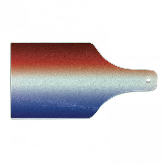 Ombre Cutting Board, United States Flag Inspired Tender Color Change Graphic Patriotic Style, Decorative Tempered Glass Cutting and Serving Board, in 3 Sizes, by Ambesonne