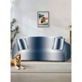 thumbnail image 1 of Ombre Dark Blue Couch Cover Sofa Covers 3 Cushion Sectional Couch, Gradient White Abstract Minimalist Stripe Washable Sofa Covers Slipcover Sectional Sofa Cover, Furniture Protector 71"x150", 1 of 9
