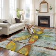 thumbnail image 1 of Ombre Dragonfly Area Rug 5x7 FT, Non Slip Bedroom Throw Carpet, Vintage Abstract Oil Painting Washable Soft Floor Carpet Non-Shedding Rug for Dining Room Bedside Classroom Desk, 1 of 9