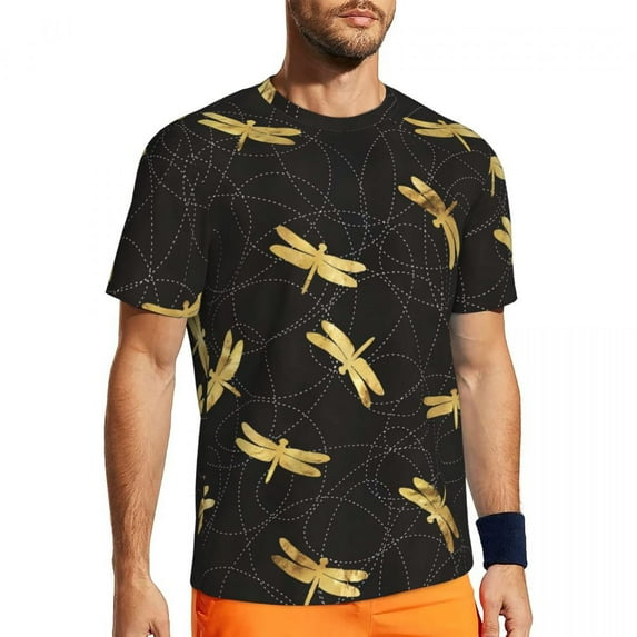 Ombre Dragonfly Gym T-Shirt Abstract Design Harajuku T Shirts Men Vintage Tshirt Summer Sh