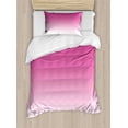 thumbnail image 1 of Ombre Duvet Cover Set, Hot Pink Candy and Cream Girly Elements Inspired Ombre Digital Design Art Print Modern, Decorative 2 Piece Bedding Set with 1 Pillow Shams, Twin Size, Pink, by Ambesonne, 1 of 3