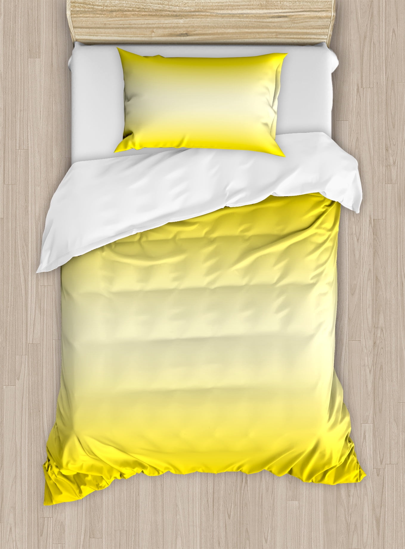 Twin Yellow Ombre Microfiber Duvet Cover Set