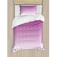 thumbnail image 1 of Ombre Duvet Cover Set, Romantic Violet Flowers Inspired Contour Style Modern Digital Design Art Print, Decorative 2 Piece Bedding Set with 1 Pillow Shams, Twin Size, Violet Purple, by Ambesonne, 1 of 3
