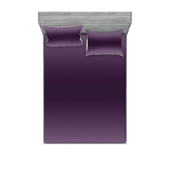 Ombre Fitted Sheet & Pillow Sham Set, Hollywood Glam Show Inspired Color Ombre Design Abstract Representation Digital Image, Decorative Printed 6 Piece Bedding Decor Set, Queen, Purple, by Ambesonne