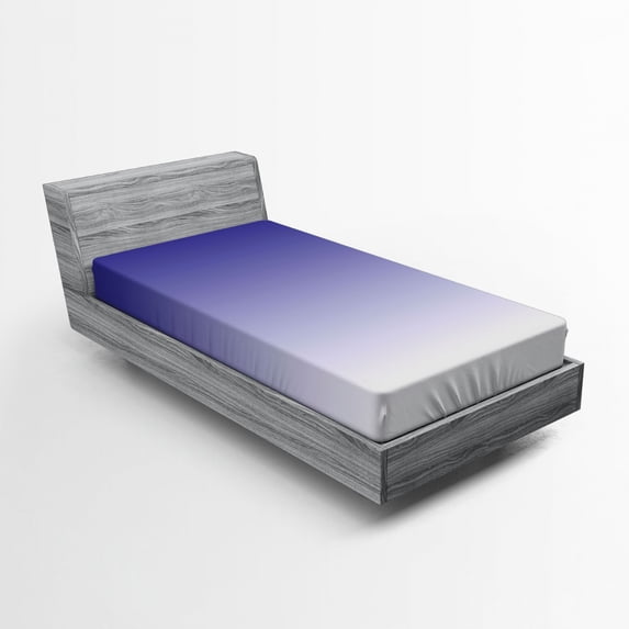 Ambesonne Ombre Fitted Sheet, Modern Twilight Design, Twin XL Size, Indigo White