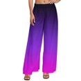 thumbnail image 1 of Ombre Gradient Pants High Waisted Black Violet and Pink Trendy Trousers Aesthetic Graphic Wide Pants, 1 of 2