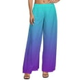 thumbnail image 1 of Ombre Gradient Pants High Waisted Black Violet and Pink Trendy Trousers Aesthetic Graphic Wide Pants, 1 of 2