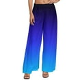thumbnail image 1 of Ombre Gradient Pants High Waisted Black Violet and Pink Trendy Trousers Aesthetic Graphic Wide Pants, 1 of 2