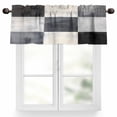 thumbnail image 1 of Ombre Gray Black Oil Painting Valances for Windows, 54 x 18in, Abstract Art Rod Pocket Kitchen Valance Curtain Light Filtering Window Treatments for Living Room Bedroom, 1 Panel, 1 of 7