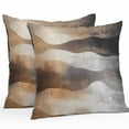 thumbnail image 1 of Ombre Gray Brown White Painting Outdoor Pillow Covers Pack of 2 Abstract Wave Stripes Waterproof Throw Pillow Covers Decorative Cushion Cases for Patio Garden Tent Balcony Couch 24x24 inch, 1 of 8