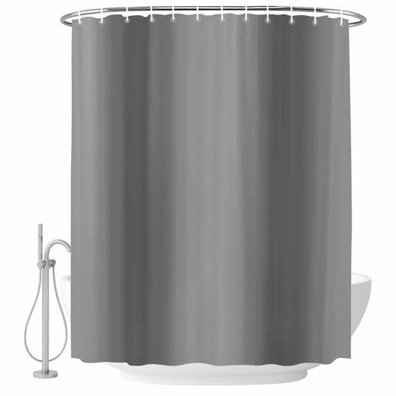 Ombre Gray Fabric Shower Curtain Gradient Color Washable Shower Curtains for Bathroom, Waterproof Bath Curtain with Hooks Home Decor 72x72in
