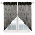 thumbnail image 1 of Ombre Gray Geometric Swag Valances for Windows, Kitchen Window Curtains Over Sink, Modern Abstract Art Window Treatment Curtains for Living Room/Bedroom Curtains 2 Panel Sets 36"x45", 1 of 8