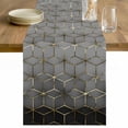 thumbnail image 1 of Ombre Gray Geometric Table Runner - 108 Inch Long Modern Abstract Art Cotton and Linen Blended Dress Scarves Farmhouse Table Runner for Kitchen Dining, Coffee Table, 13" x 108", 1 of 8