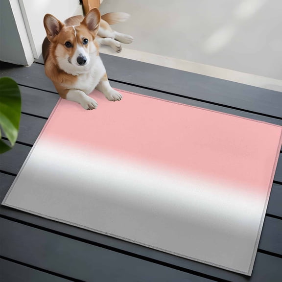 Ombre Gray Washable Area Rug 2x3 and Pink Gradient Low-Profile Area Rugs with Non Slip Backing Indoor Floor Carpet for Entrance Living Room Bedroom Home Office