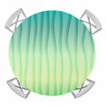 thumbnail image 1 of Ombre Green Abstract Lines Elastic Fitted Round Table Cover Modern Spring Summer Waterproof Outdoor Tablecloth for Holiday Party, Picnic, Patio & Dining Fits Tables Up to 36"-44", 1 of 8