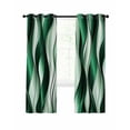 thumbnail image 1 of Ombre Green Lines Blackout Curtains 39 Inches Length, Abstract Water Ripple Gradient Color Window Treatment Thermal Insulated Drapes for Bedroom Living Room 2 Panels 55x39 Inches, 1 of 8
