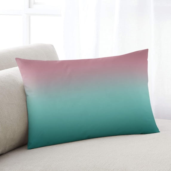 Ombre Green Pink King Size Pillow Cover, Pillowcase Protectors with Zipper, Breathable Decorative Throw Pillow Case Cover, Colorful Painting Pillow Shams for Couch Sofa 20x36Inch
