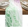 thumbnail image 1 of Ombre Green Pink Table Runner - 108 Inch Long, Kitchen Dining Table Runner Dresser Scarves, Summer Coastal Ocean Sea Beach Wave Farmhouse Decor for Coffee Tables Wedding Party Banquet, 1 of 8