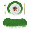 thumbnail image 1 of Ombre Green Waves Round 13 Inch Placemats Set of 6, Abstract Art Gradient Modern HeatResistant Non Slip Place Mats for Dining Table, Wipeable Braided Kitchen Table Mats for Housewarming, 1 of 9
