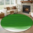 thumbnail image 1 of Ombre Green Waves Round Area Rug 7Ft Washable Circle Rugs for Dorm Laundry Room, Abstract Art Gradient Modern Non-Slip Carpet Floor Mats Indoor Outdoor Carpet Runner Aesthetic Home Decor, 1 of 8
