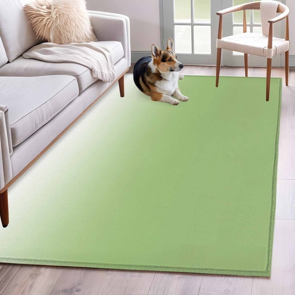 Ombre Green White Area Rug 4x6 FT, Non Slip Kids Room Carpet, Colorful Painting Washable Soft Floor Carpet Non-Shedding Throw Rug for Dorm Kitchen Study Room Home Office Bedside