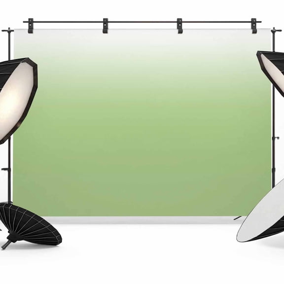 Ombre Green White Backdrop for Photoshoot, Photography Photo Studio Background Wall Backdrop, Colorful Painting Back Drop Banner Panel for Portraits Wedding Party Live Streaming Decor 7x5Ft