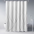 thumbnail image 1 of Ombre Grey Shower Curtain for Bathroom with Hooks Extra Long Shower Curtain Set Stripe Bath Curtains Decorative White Shower Curtains Water Repellent Washable, 72x84, 1 of 6