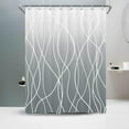 thumbnail image 1 of Ombre Grey Shower Curtain for Bathroom with Hooks,White Shower Curtain Set,Stripe Bath Curtains Decorative Shower Curtains Water Repellent Washable, 60x72, 1 of 1