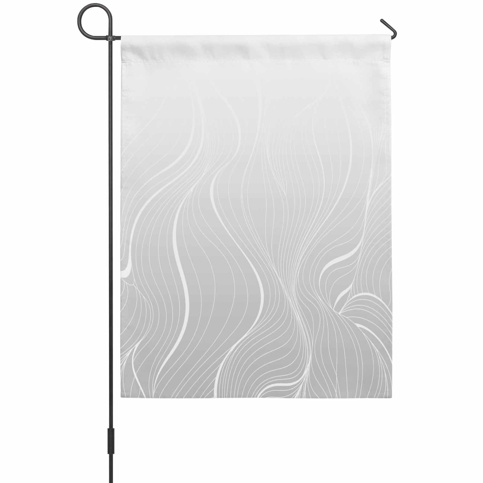 Ombre Grey Stripes House Flag 28 x 40 Inches, Striped Lines Waves Gradient Weather Proof Outdoor Patio Flags Double Sided Small House Decoration for Yard Lawn Outside Home