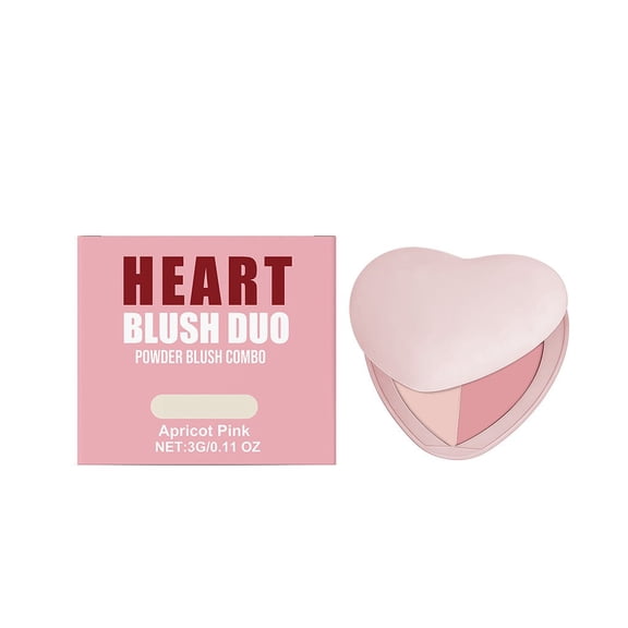 Ombre Heart Blush in Apricot Pink, Silky Powder for Cheekbones, Blendable Blusher with Radiant Glow – 3g