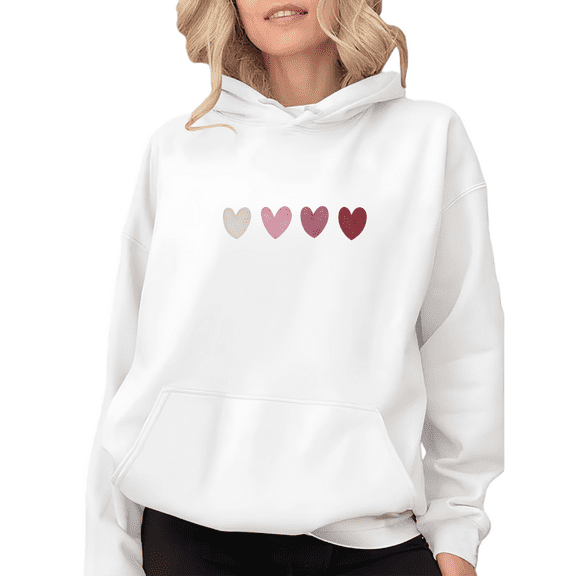 Ombre Heart Print hoodie Sweatshirt Graphic Sweatshirt Love Minimalist Design White S-2XL Tops
