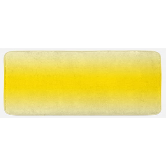 Ombre Kitchen Mat, Sun Kissed Summer Hot Beach Inspired Ombre Design Digital Printed Image Art Print, Plush Decorative Kitchen Mat with Non Slip Backing, 47" X 19", Yellow, by Ambesonne