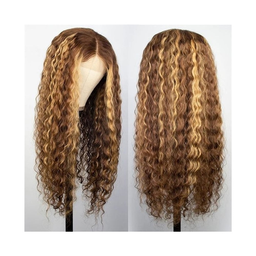 Ombre Lace Front Wig Human Hair P4/27 Honey Blonde 13x4 Deep Wave Lace Frontal Wig