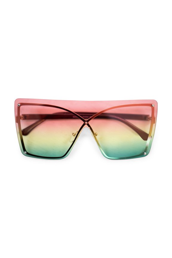 Ombre Lens Square Frame Suglasses