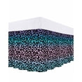 thumbnail image 1 of Ombre Leopard Ruffle Bed Skirt Queen Size Print Colored Gradient Adjustable Elastic Dust Bed Skirts Wrap Around Bedskirt Wrinkle Free Easy Fit with 18 Inch Drop, 1 of 8