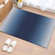 Ombre Navy Blue 2'x3' Washable Rug, Solid Color Gradient Minimalist Modern Non-Slip Soft Doormat Area Rugs for Entrance Bathroom Bedsides, Front Doormat Carpet for Kitchen Bedroom, Entryway Floor Mat