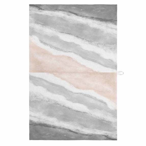Ombre Ocean Beach 1 Pack Kitchen Towel, Water Absorbent Dish Towel, Nautical Coastal Beach Sandy Gradient Gray Decorative Hand Towels - Quick Drying Cloth for Cooking Baking, 18x28 Inch