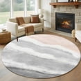thumbnail image 1 of Ombre Ocean Beach Round Area Rug 7Ft Washable Circle Rugs for Dorm Laundry Room, Nautical Coastal Beach Sandy Gradient Gray Non-Slip Carpet Floor Mats Indoor Outdoor Carpet Runner Home Decor, 1 of 8