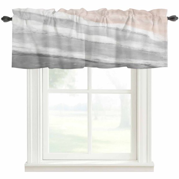 Ombre Ocean Beach Valances for Windows Farmhouse Kitchen Curtains Valances Rod Pocket Valance Curtains for Windows Nautical Coastal Beach Sandy Gradient Gray Valances for Bathroom Bedroom 42"x18"