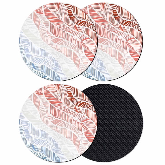 Ombre Orange Blue Coasters Set of 4, Absorbent Coasters for Drinks, Summer Coastal Ocean Sea Beach Wave Coaster for Desk Coffee Table Protection, Home Decor House Warming Gifts 4"