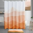 thumbnail image 1 of Ombre Orange Fabric Shower Curtain, Textured Fabric Bath Shower Curtain for Bathroom Decor, Waterproof Shower Curtain Liner with 12 Hooks,Machine Washable (72 x 72 inch, Orange), 1 of 6